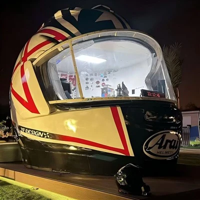Helmet Shape & Motorcycle Shape Fiberglass Building